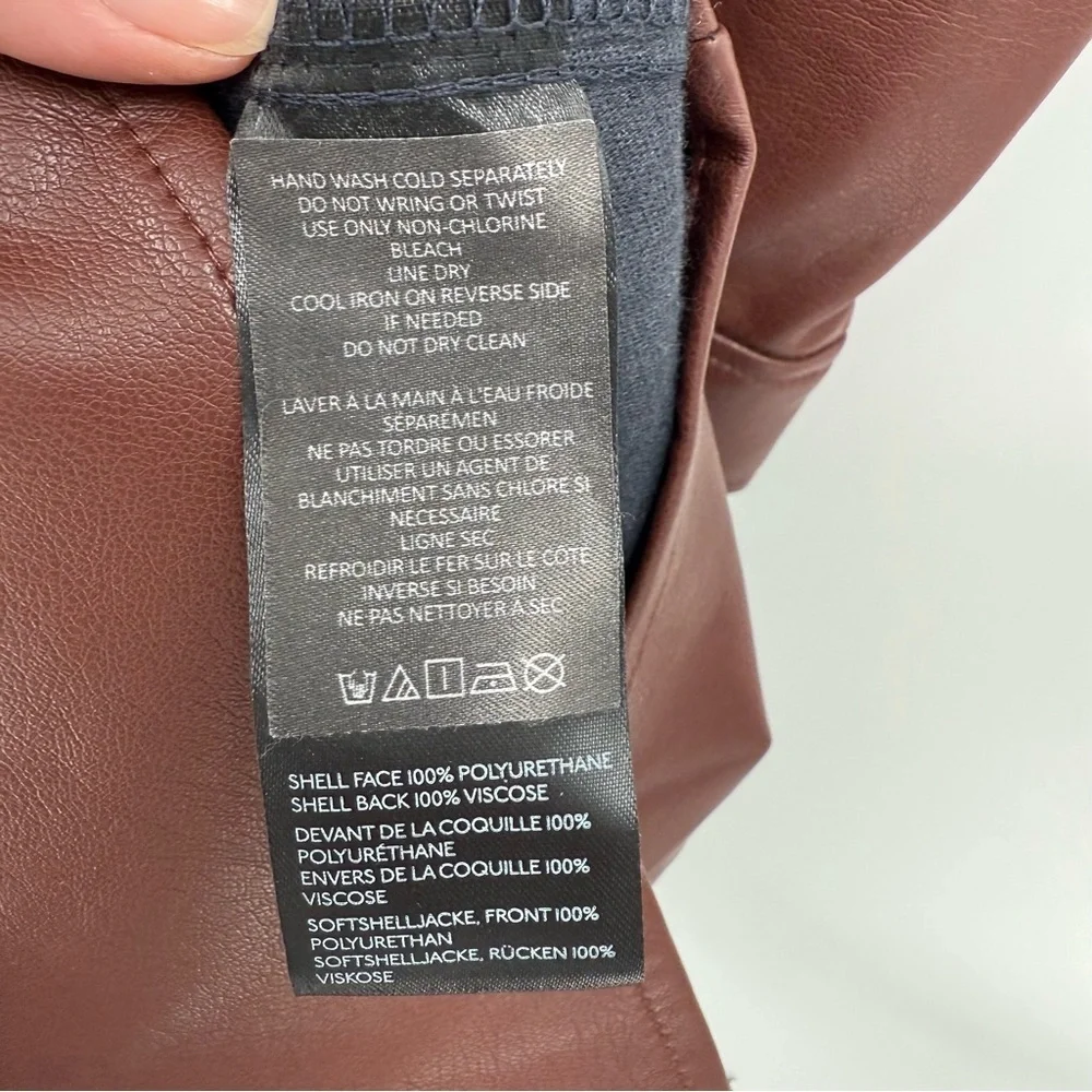 by Anthropologie Fuax Leather Midi Shirt Dress In Brown Size 1X Plus Size